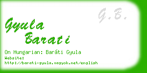 gyula barati business card